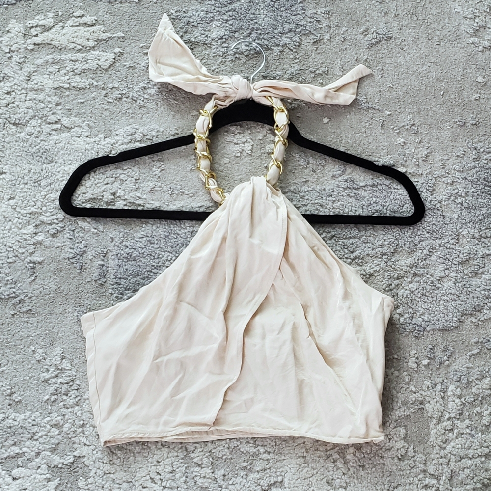 Elegant Cream Halter Top
